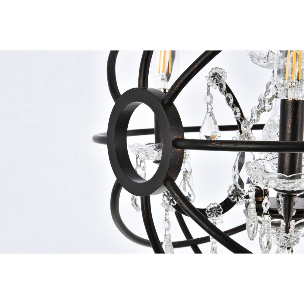 Geneva 4 light Dark Bronze Pendant Clear Royal Cut crystal. Picture 4