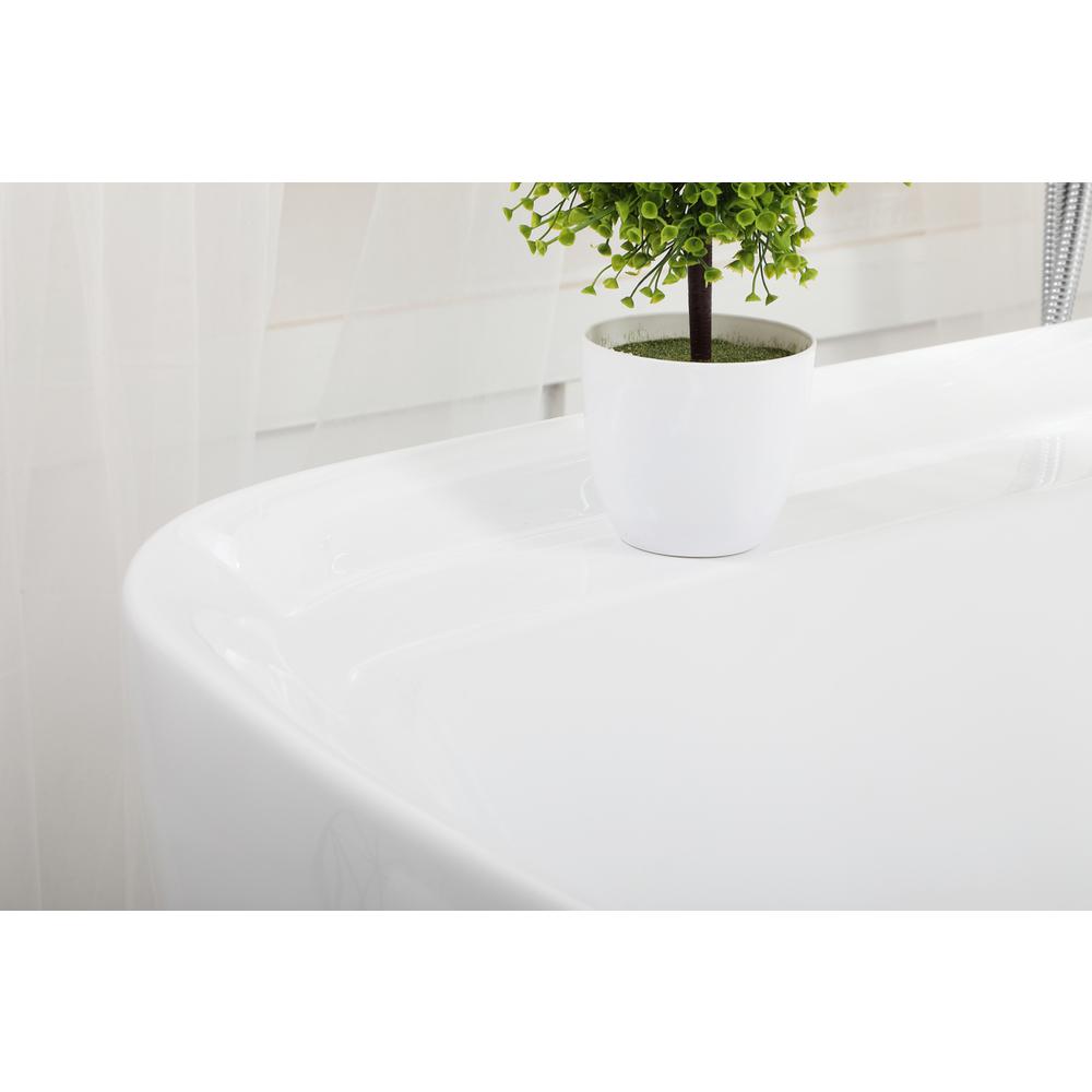 59 inch soaking bathtub in glossy white. Picture 7