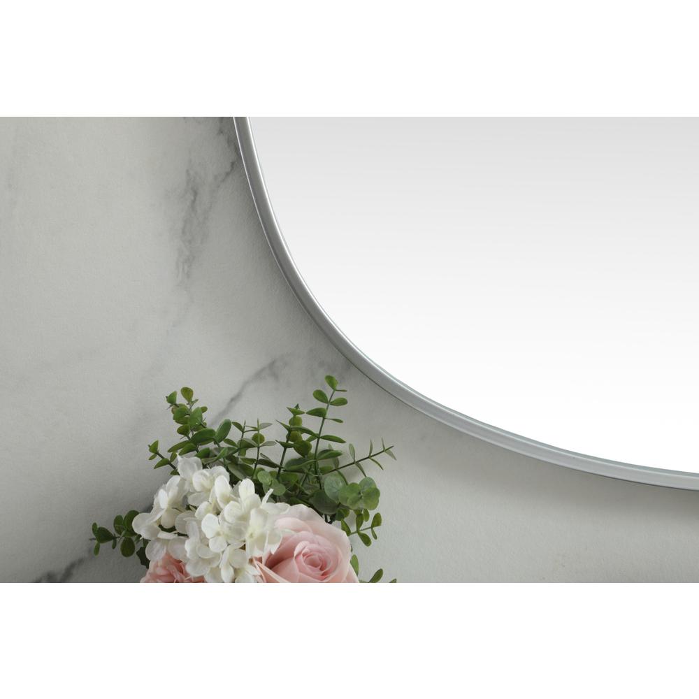 Metal Frame Oval Mirror 30x48 Inch in Silver. Picture 5