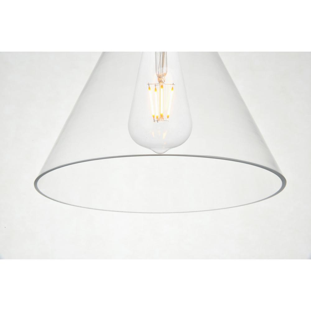 Destry 3 Lights Black Pendant With Clear Glass. Picture 4