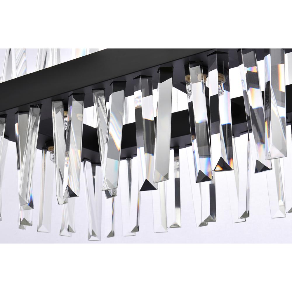 Serephina 36 inch crystal rectangle chandelier light in black. Picture 5