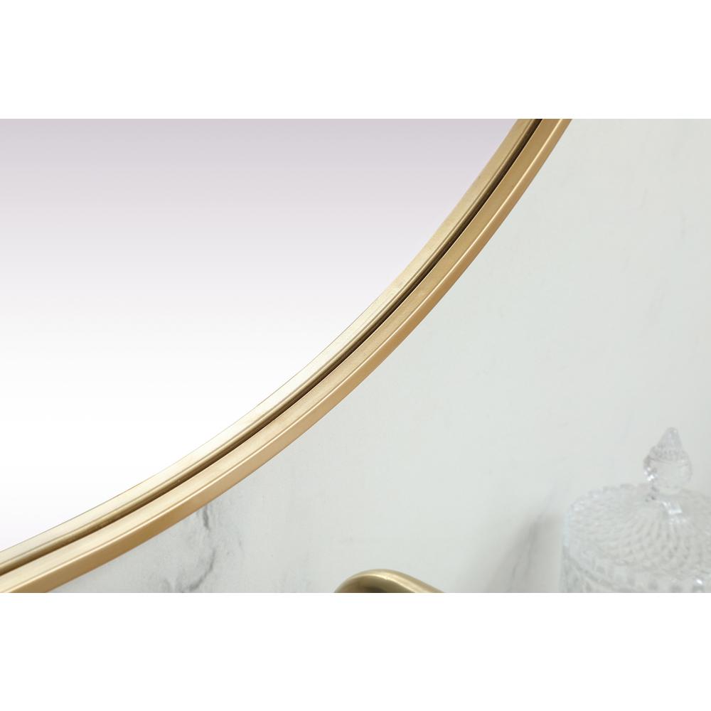 Metal Frame Oval Mirror 36x72 Inch in Brass. Picture 6