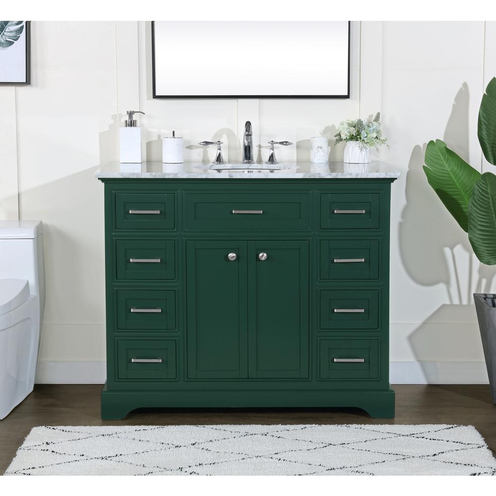 42 inch Single bathroom vanity in green. Picture 14