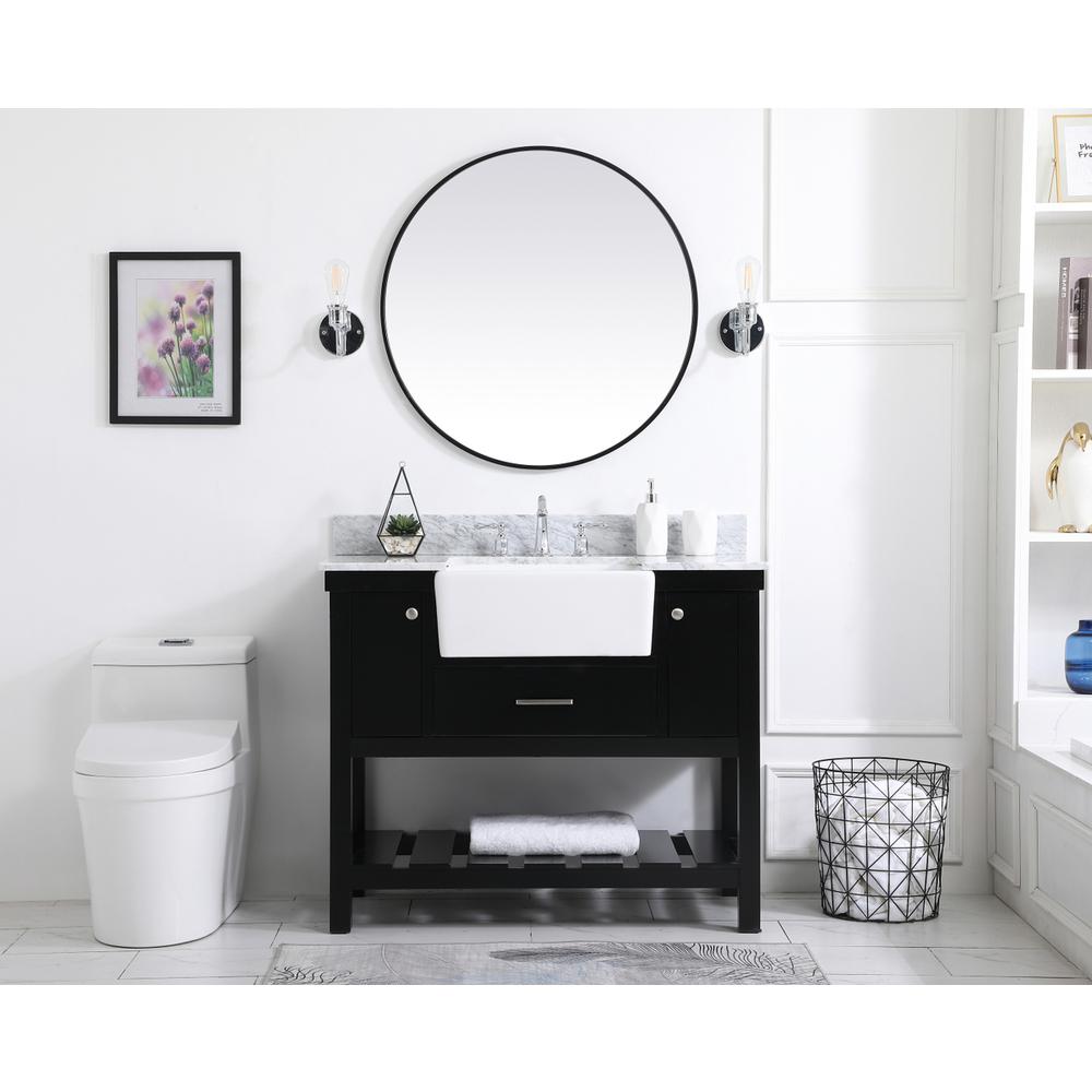 42 inch Single bathroom vanity in black with backsplash. Picture 4