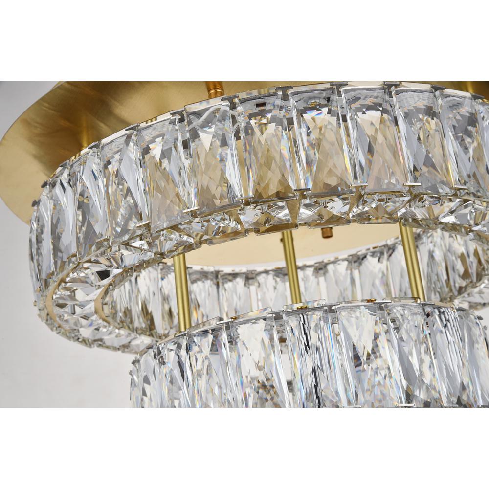 Monroe LED light gold Flush Mount Clear Royal Cut Crystal. Picture 3