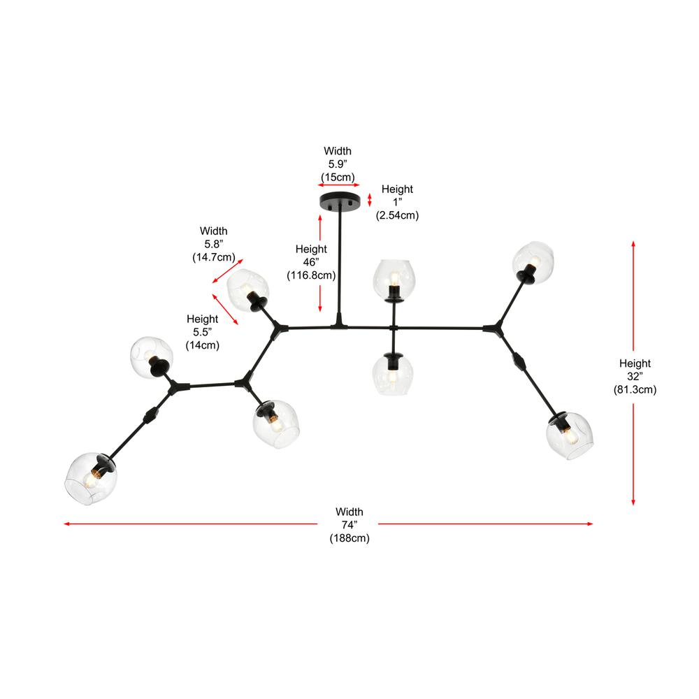 Cavoli 74 inch Chandelier in Black. Picture 9
