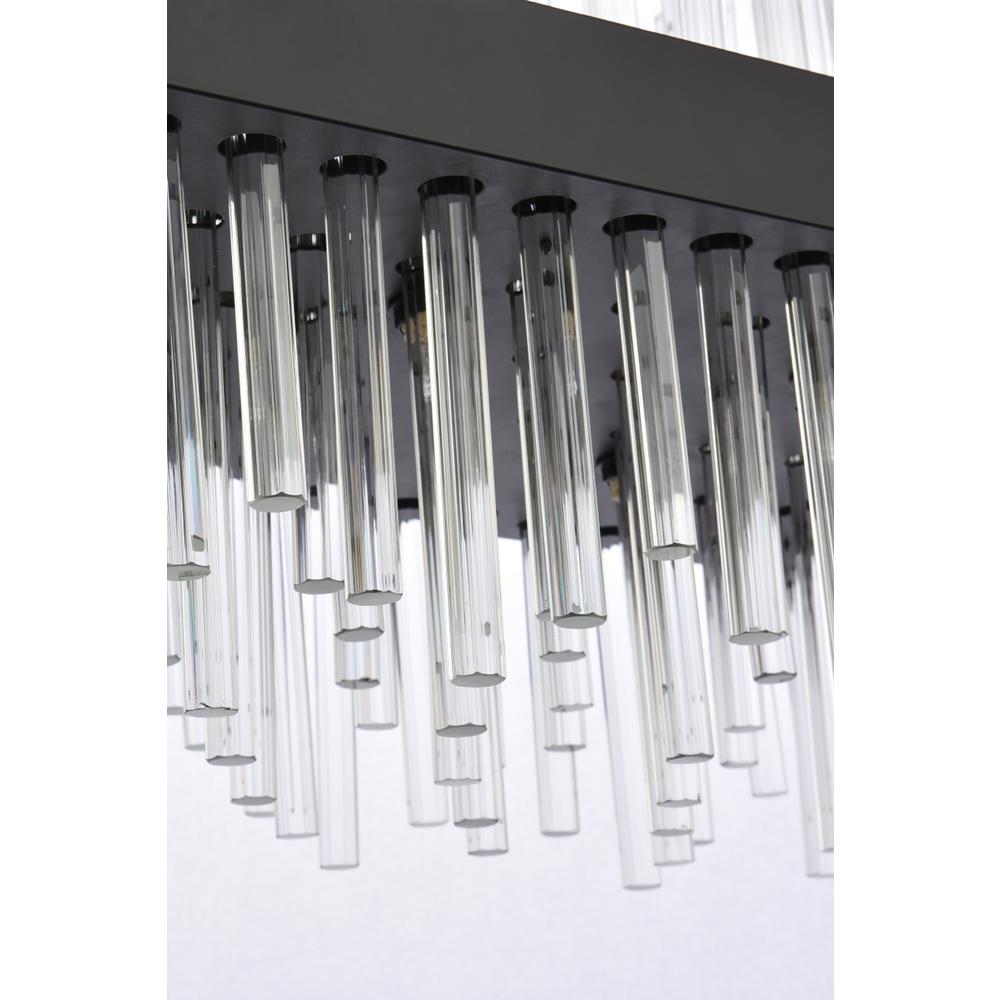 Dallas 42 inch rectangle crystal pendant in black. Picture 5