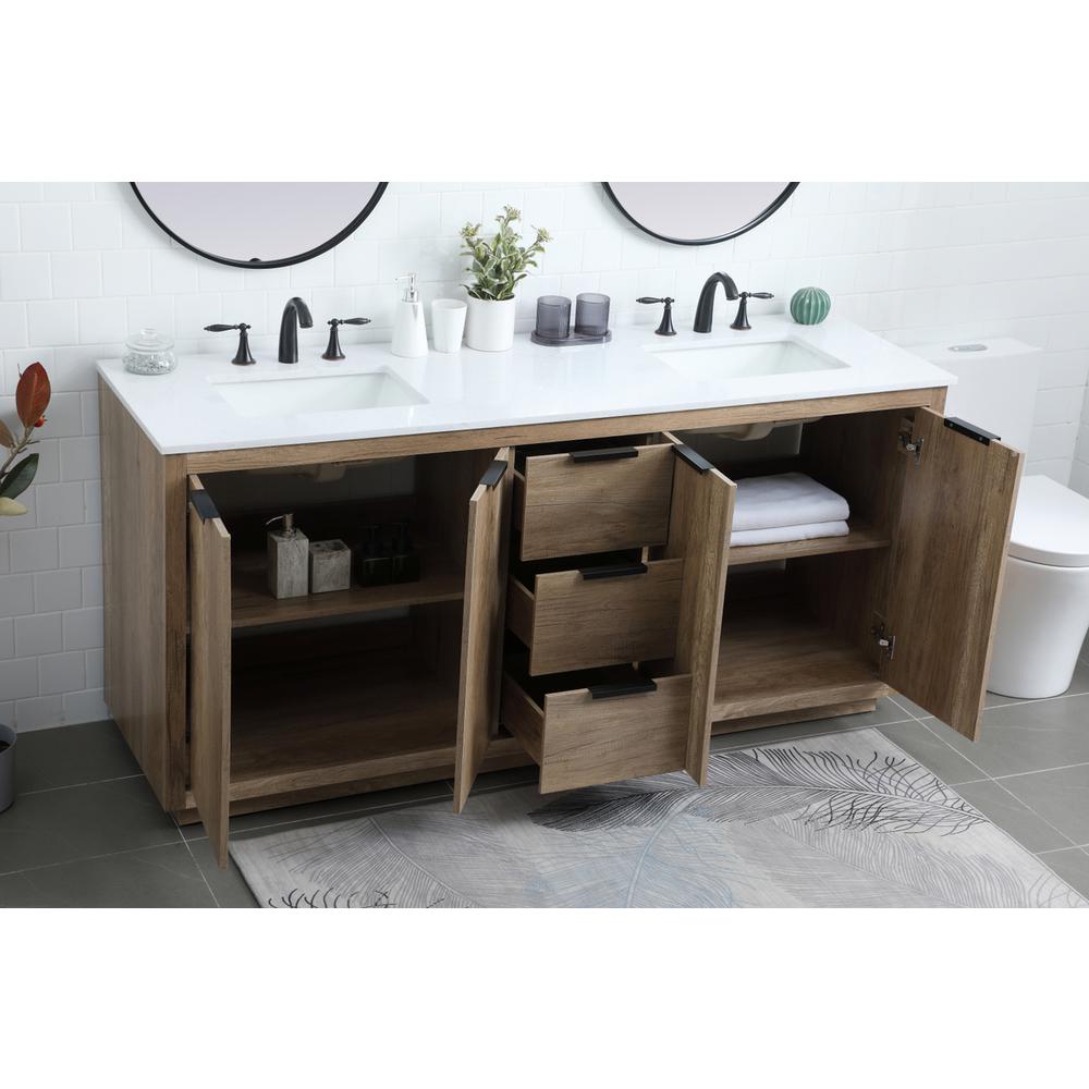 72 Inch Double Bathroom Vanity In Natural Oak. Picture 3