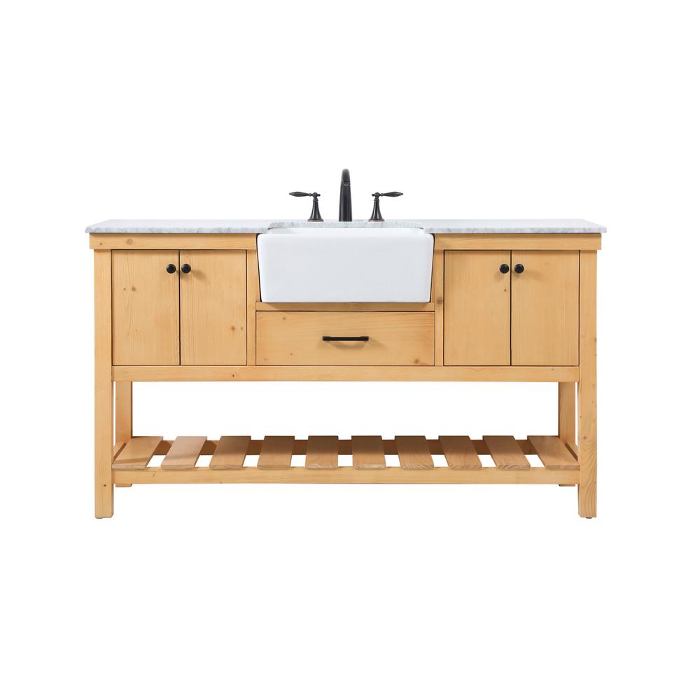 60 inch Single bathroom vanity in natural wood. Picture 1