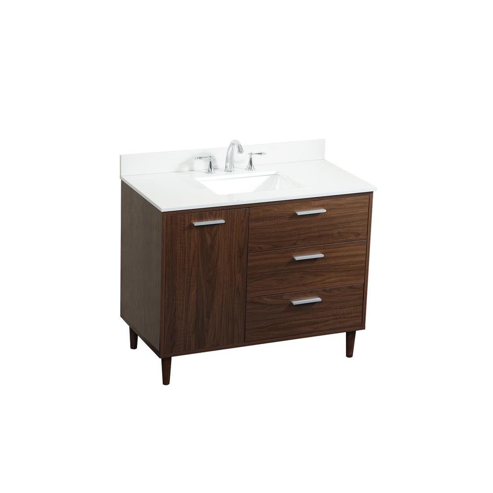 42 inch bathroom vanity in Walnut with backsplash. Picture 8