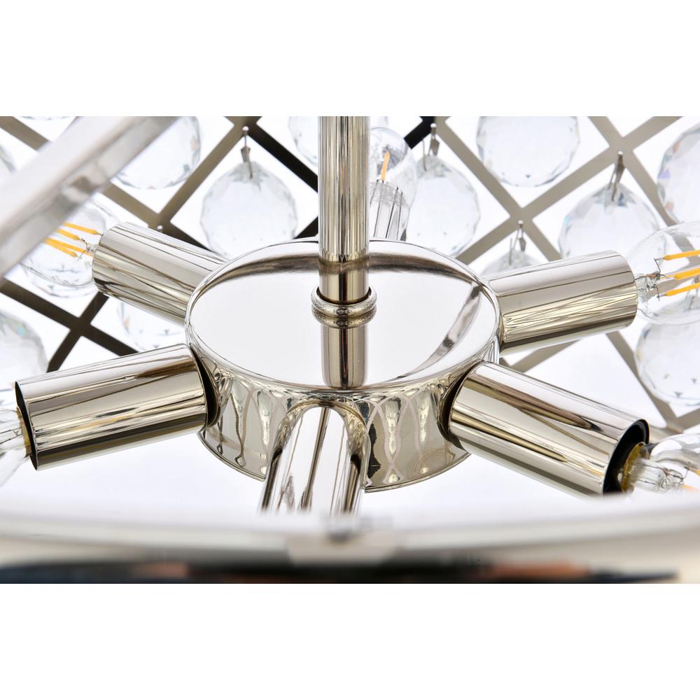 Madison 6 light polished nickel Pendant Clear Royal Cut Crystal. Picture 5