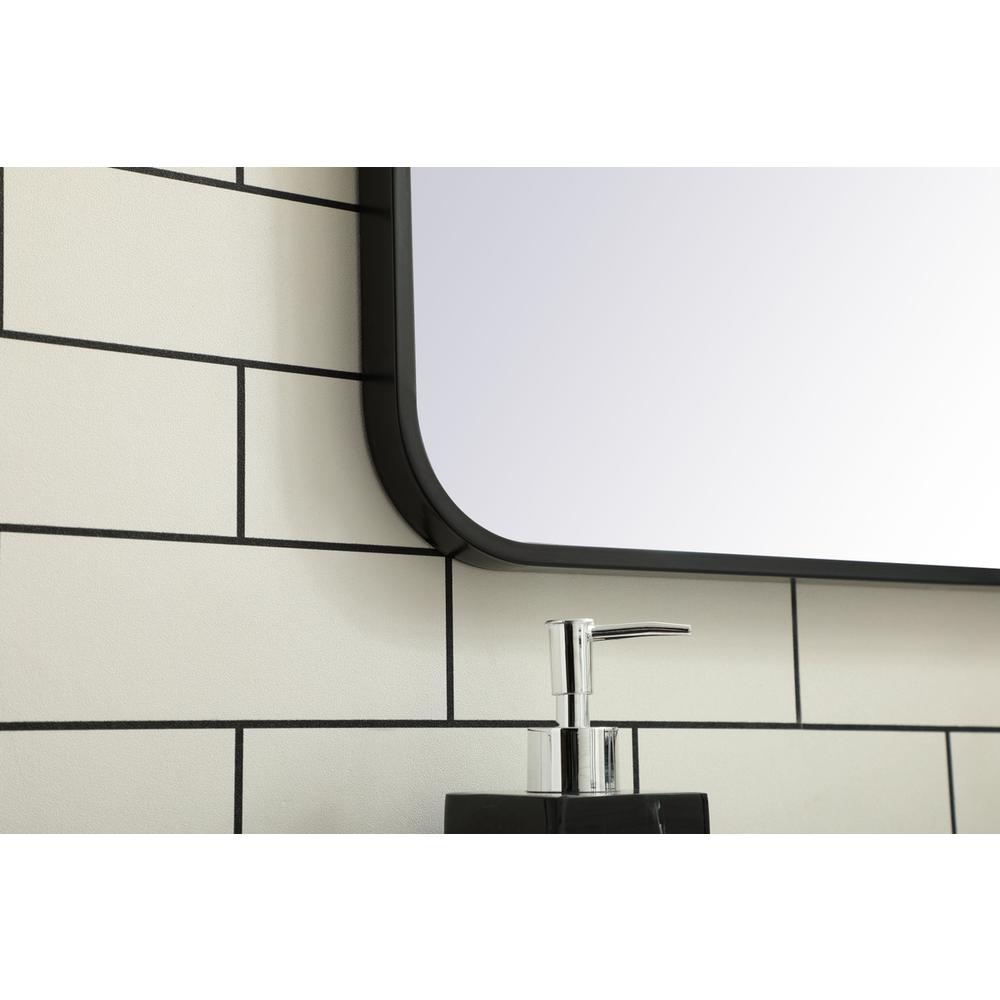 Soft corner metal rectangular mirror 24x32 inch in black. Picture 4