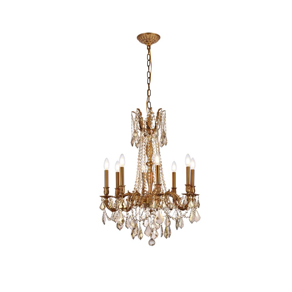 Rosalia 8 light French Gold Chandelier Golden Teak (Smoky) Royal Cut Crystal. Picture 1
