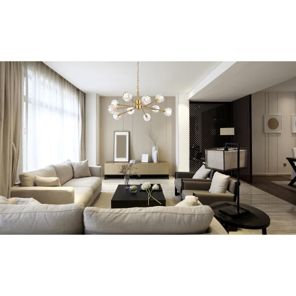 Graham 10 Light Pendant in Gold. Picture 8