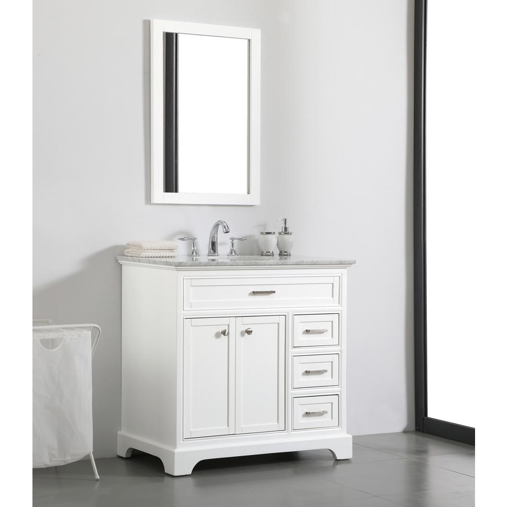 36 In. Single Bathroom Vanity Set In White. Picture 2