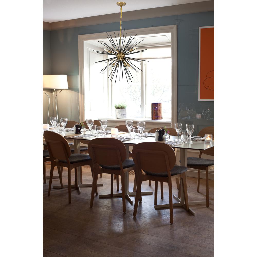 Timber 8 light Brass and Black pendant. Picture 13