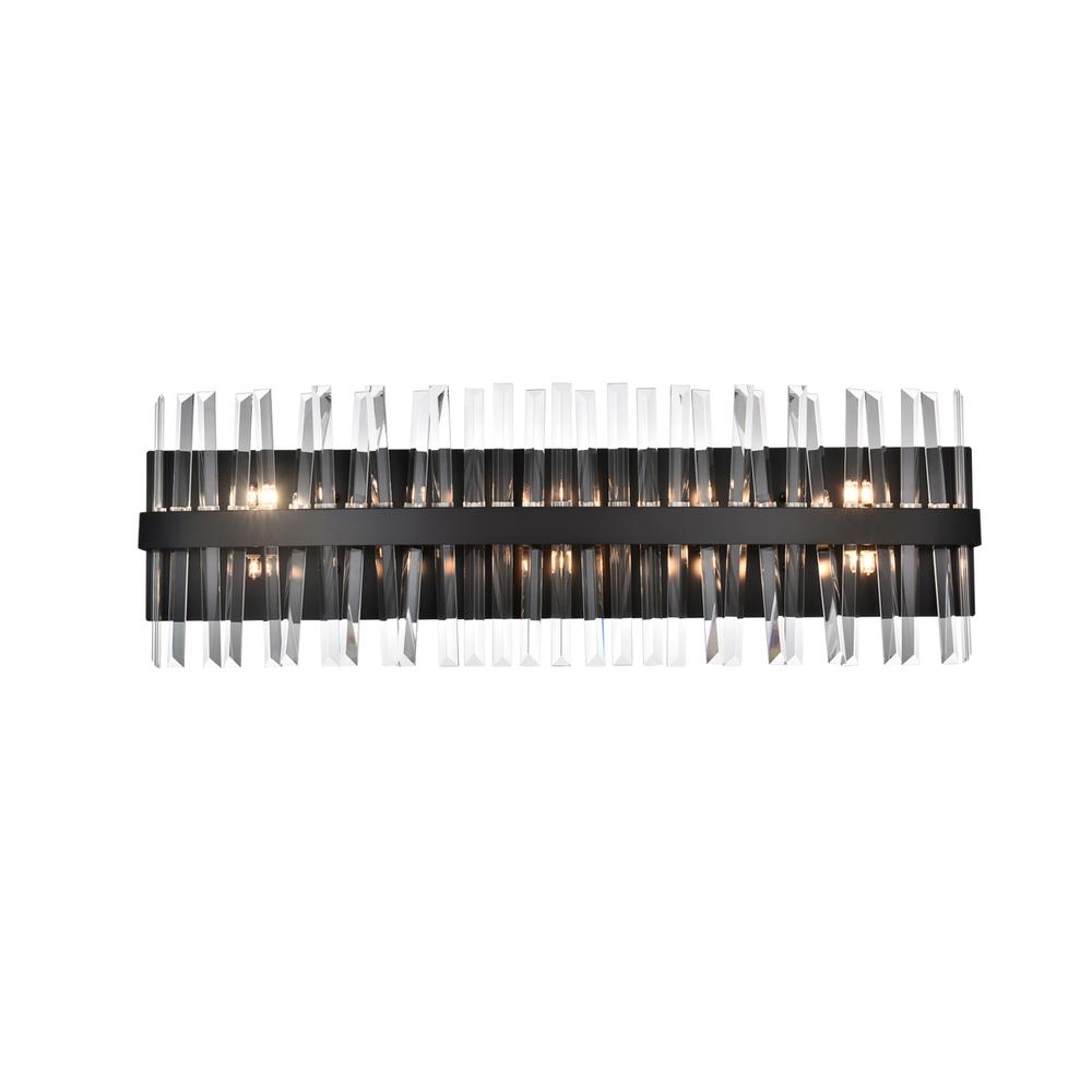Serephina 36 inch crystal bath sconce in black. Picture 1