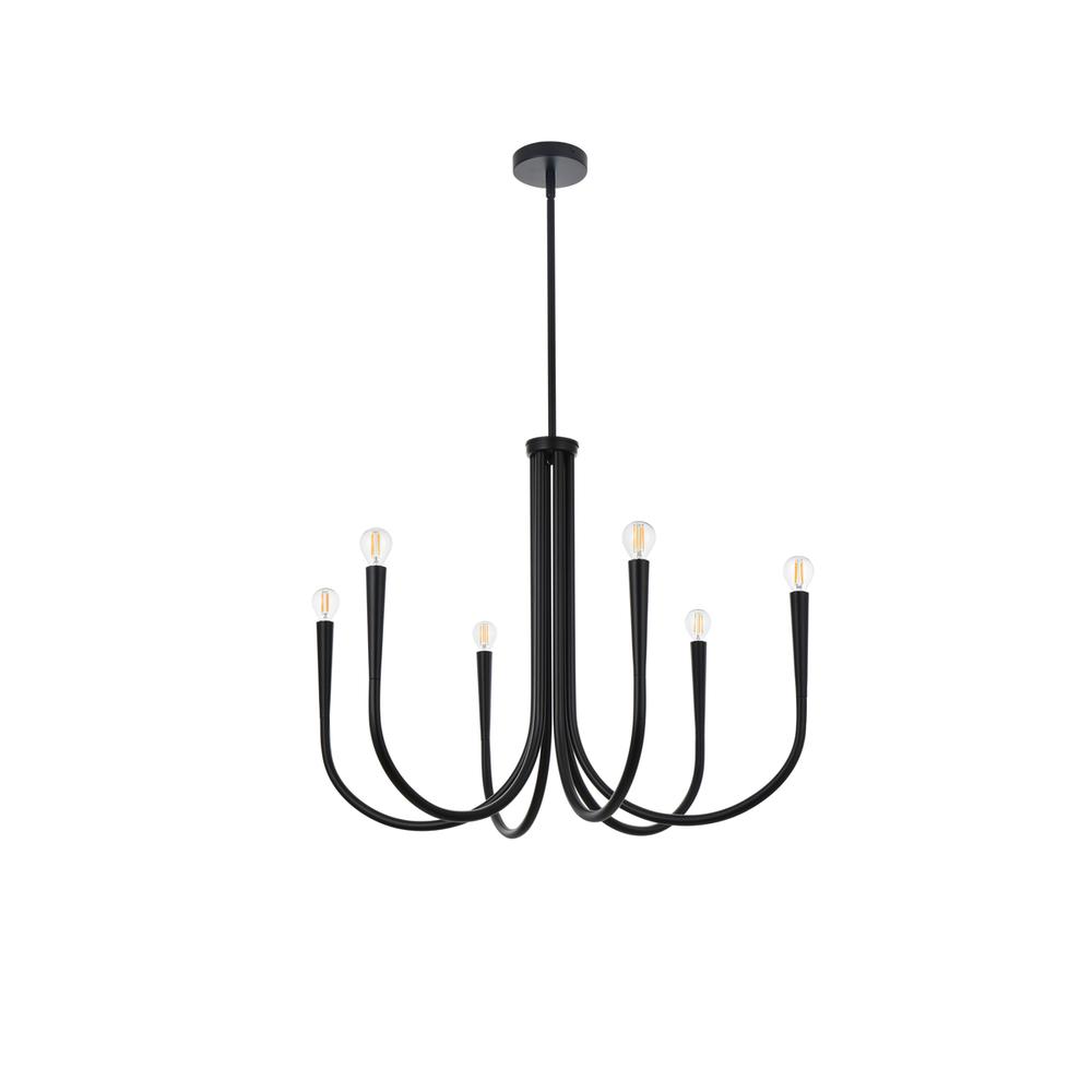 Layne 30 inch chandelier in Black. Picture 6