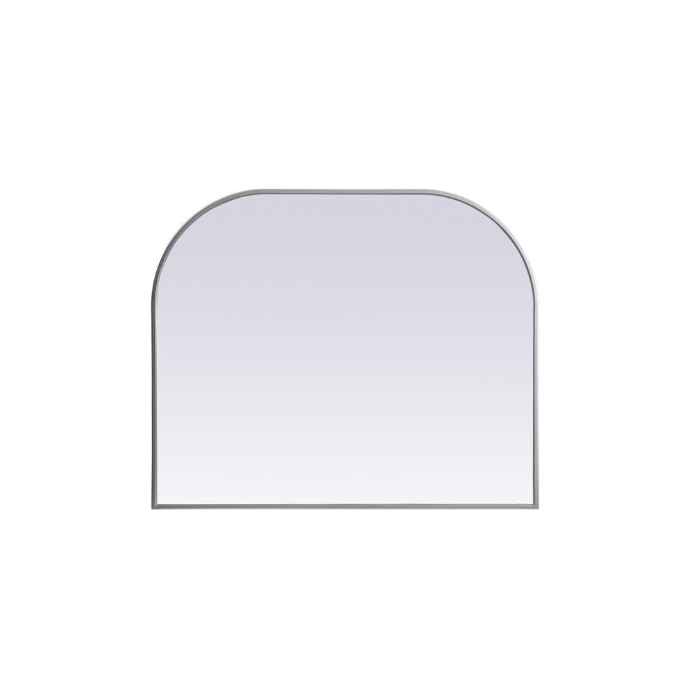 Metal Frame Arch Mirror 36x30 Inch in Silver. Picture 1