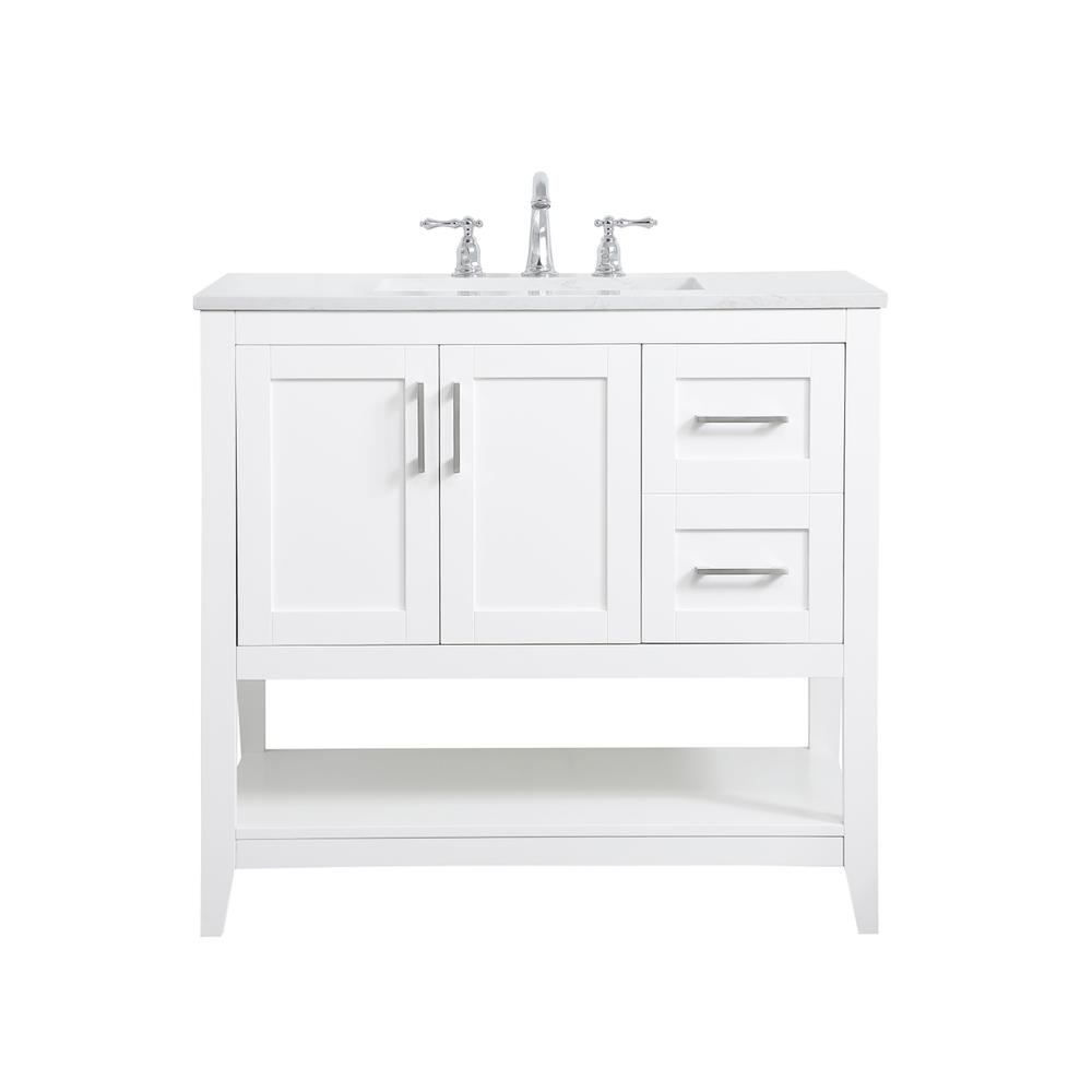 36 inch Single Bathroom Vanity in White. Picture 1