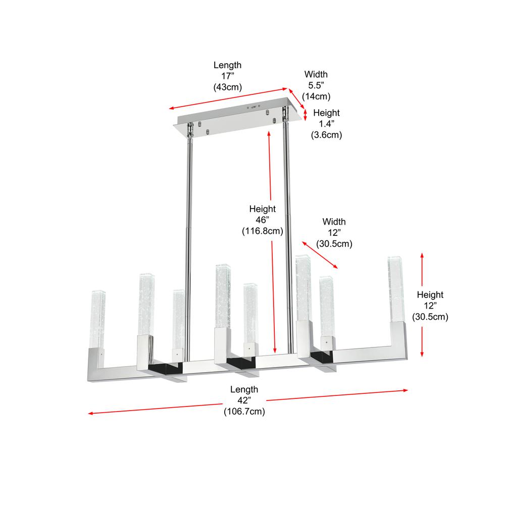 Noemi 42 inch Adjustable LED Pendant in Chrome. Picture 10