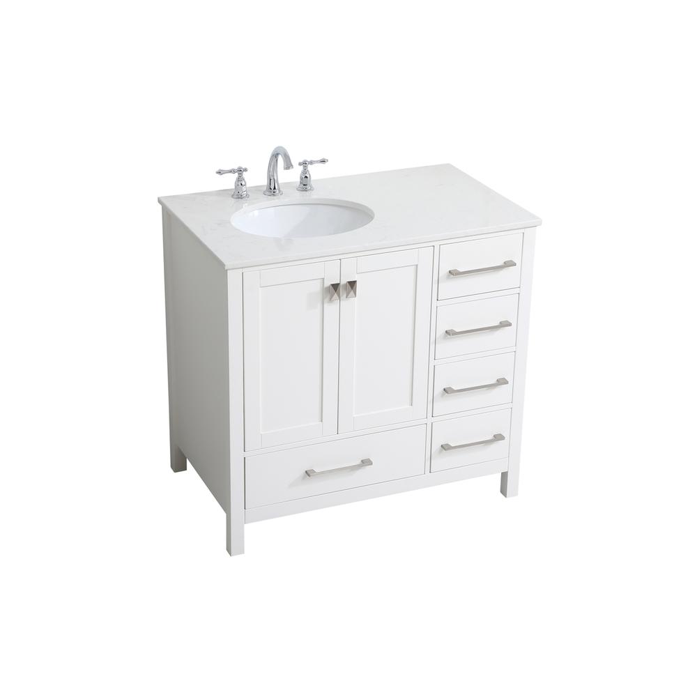 36 inch Single Bathroom Vanity in White. Picture 7