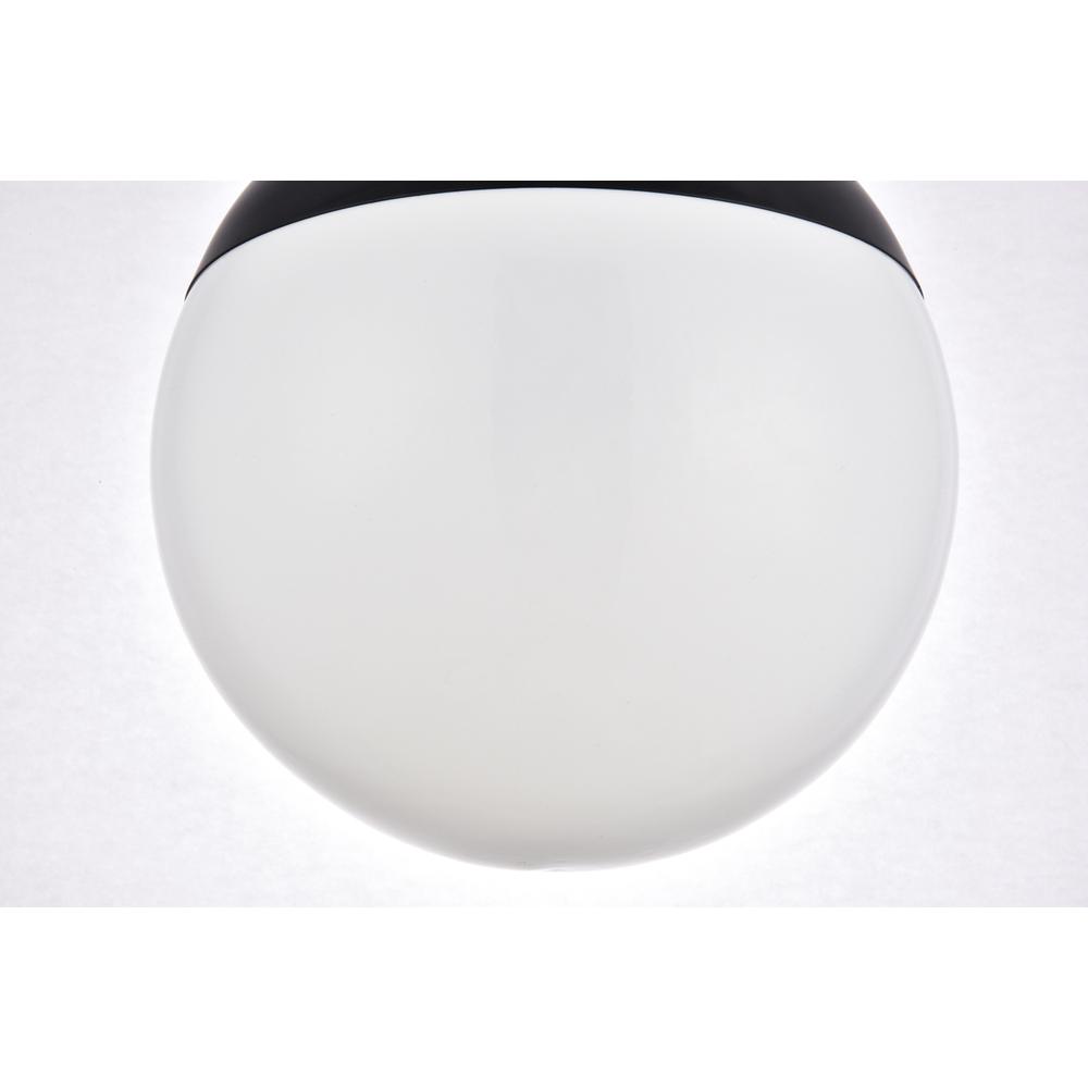 Eclipse 1 Light Black Pendant With Frosted White Glass. Picture 5