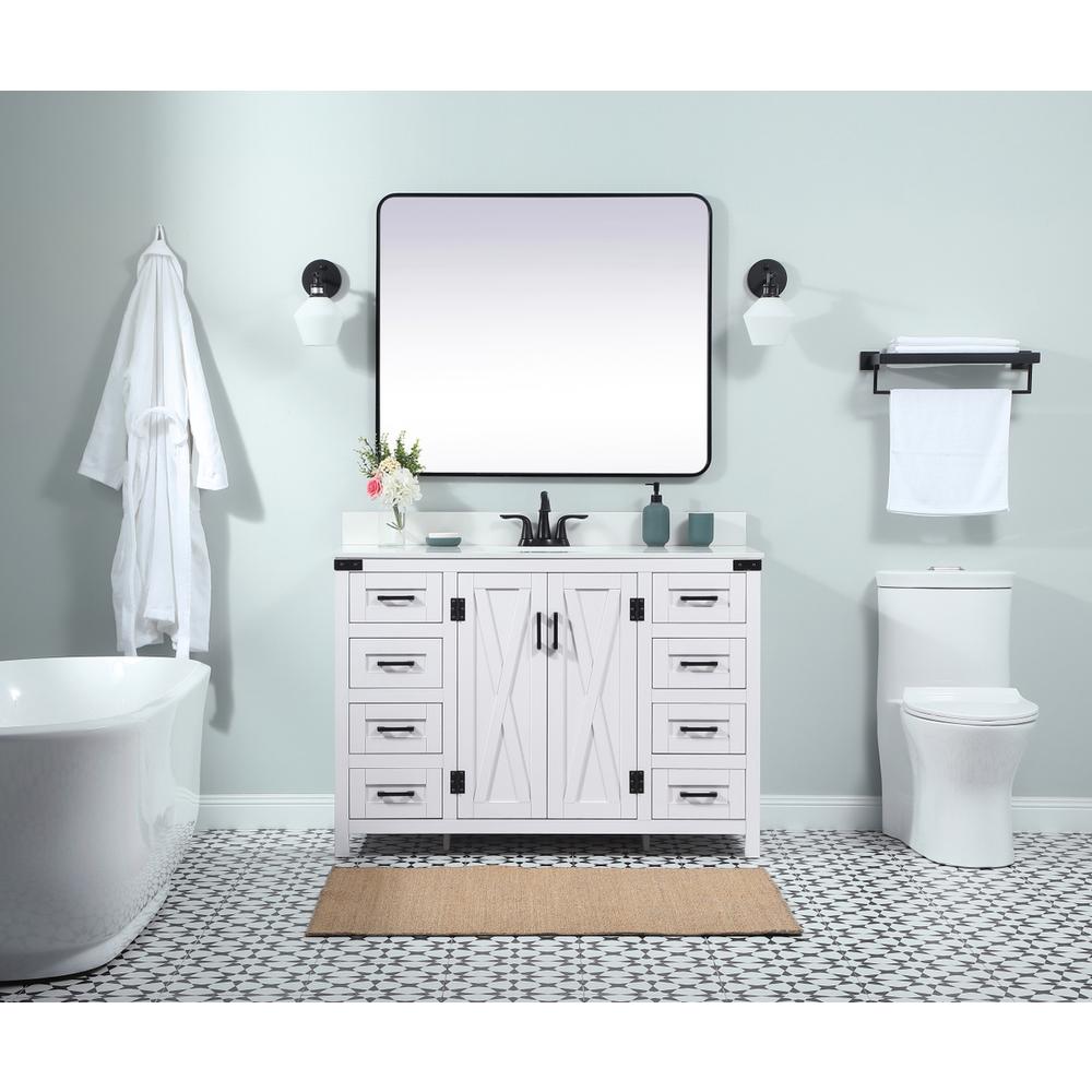 48 inch Single bathroom vanity in white with backsplash. Picture 4