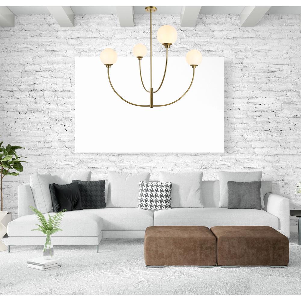 Nyomi 42 inch chandelier in Satin Gold. Picture 8
