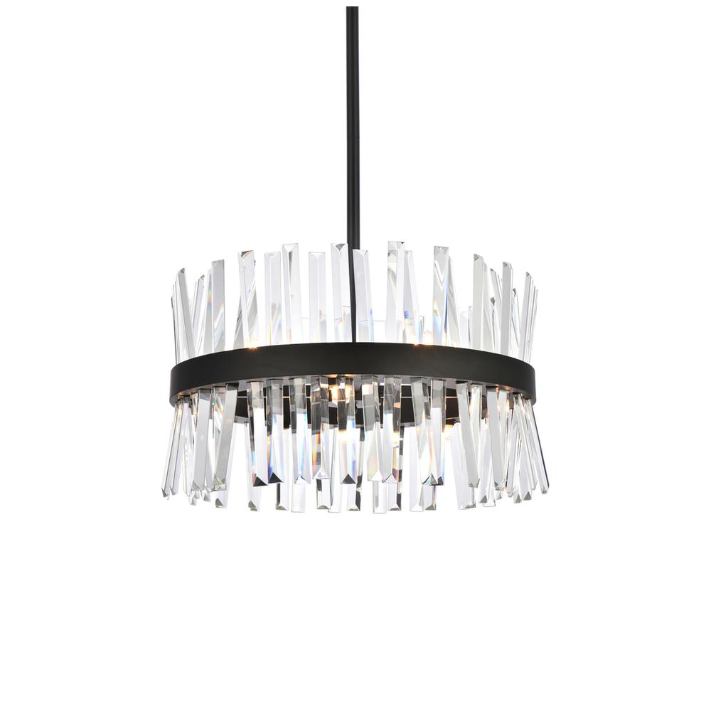 Serephina 20 inch crystal round pendant light in black. Picture 2