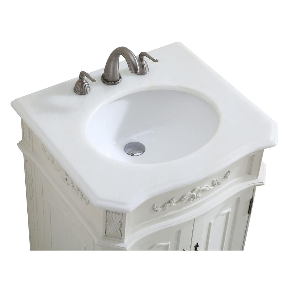 24 inch Single Bathroom vanity in Antique White. Picture 6
