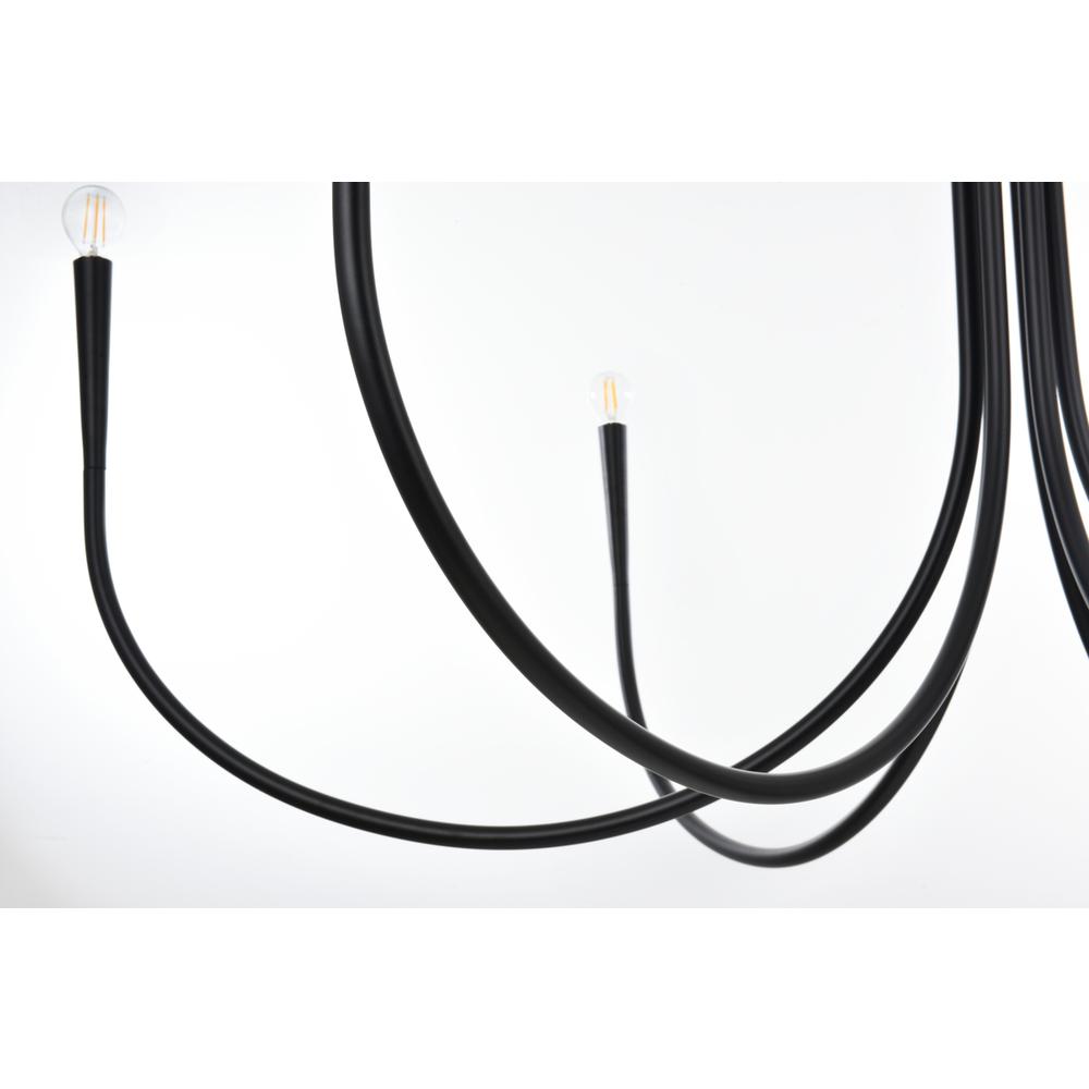 Layne 55 inch chandelier in Black. Picture 5