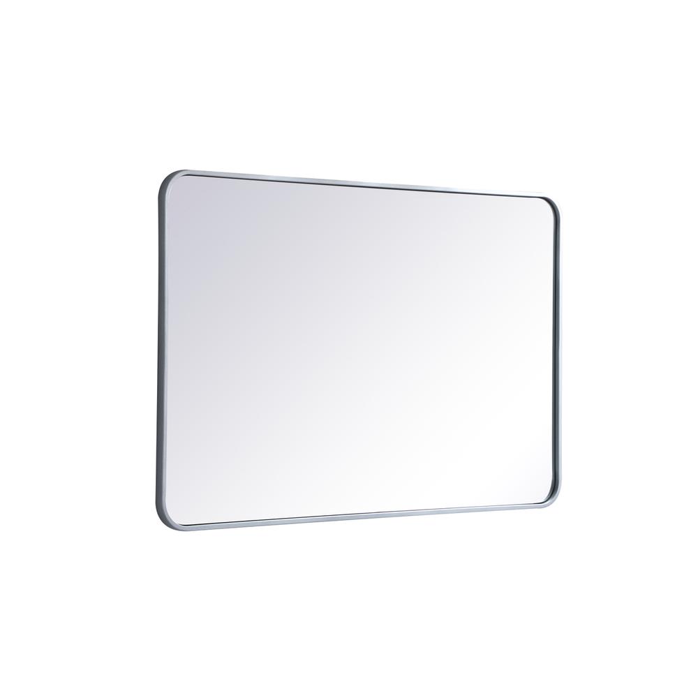 Soft corner metal rectangular mirror 28x42 inch in Silver. Picture 5