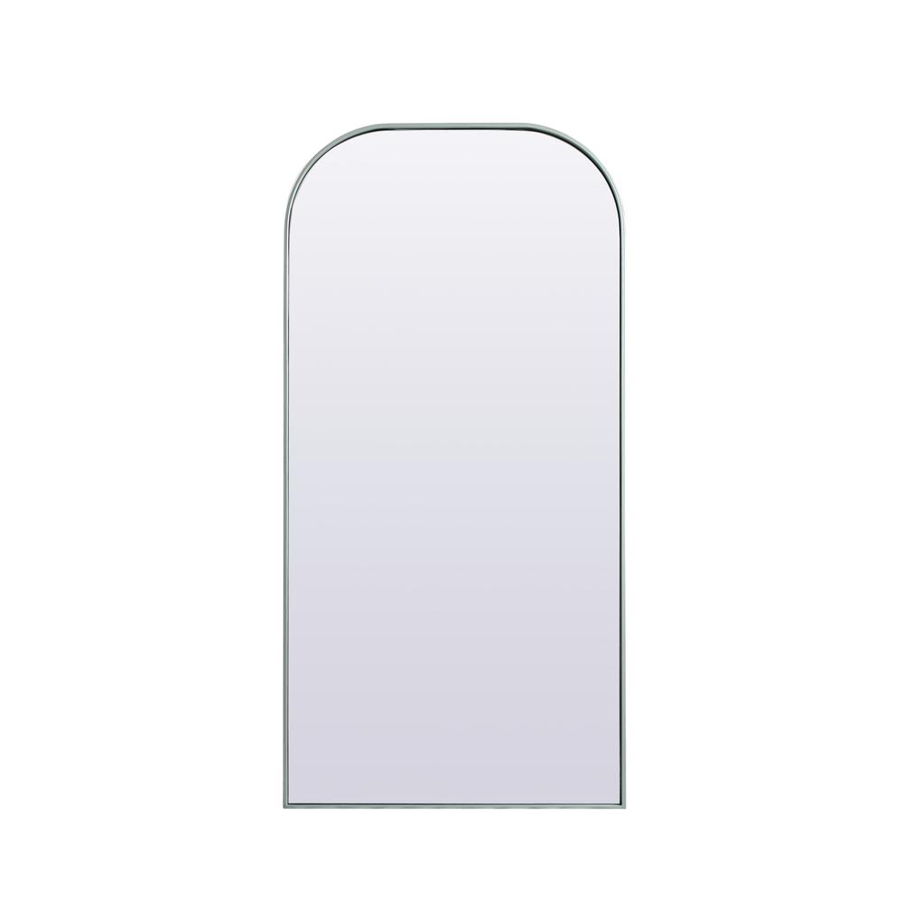Metal Frame Arch Full Length Mirror 32x66 Inch in Silver. Picture 1