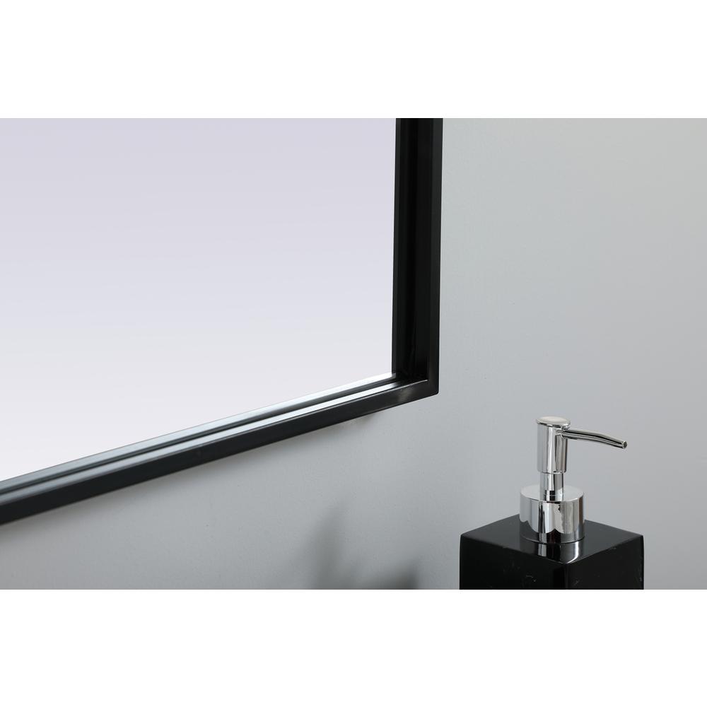 Metal Frame Arch Mirror 33x42 Inch in Black. Picture 6
