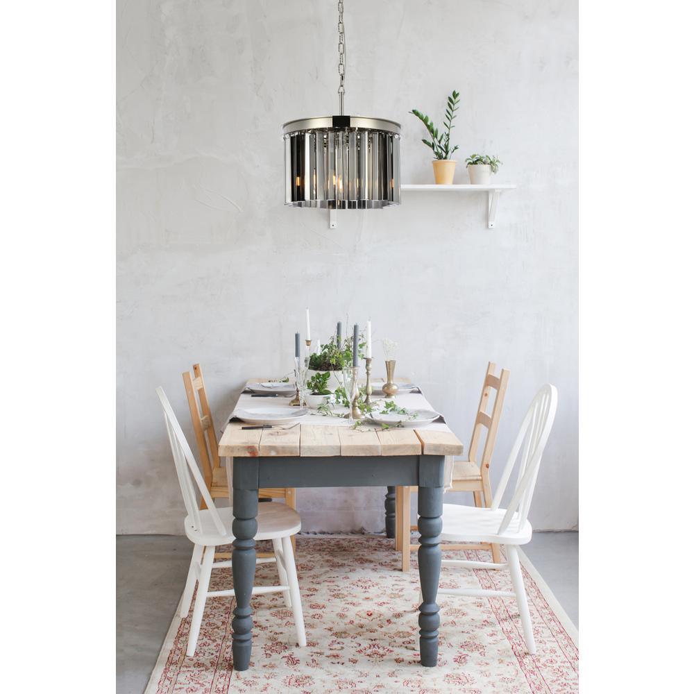 Sydney 3 light polished nickel Pendant Silver Shade (Grey) Royal Cut Crystal. Picture 7