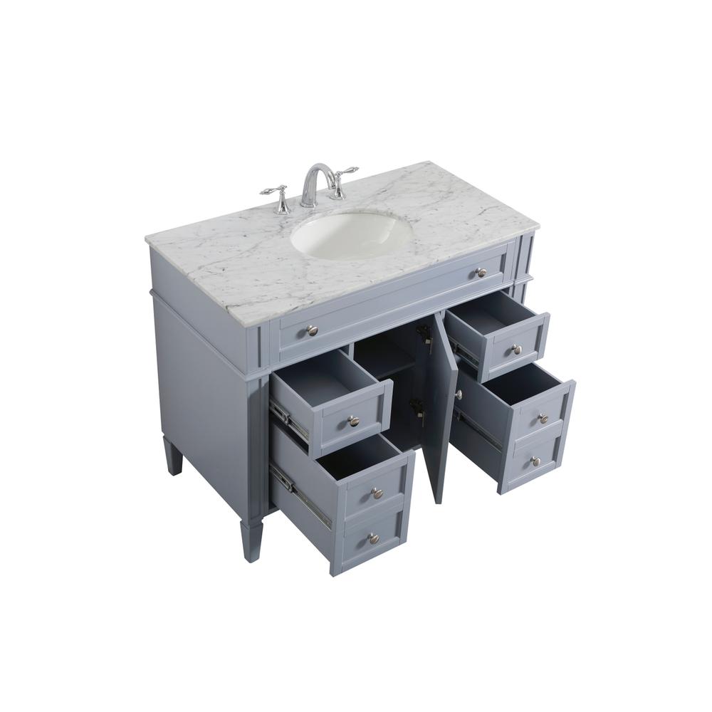 42 inch Single bathroom vanity in grey. Picture 6