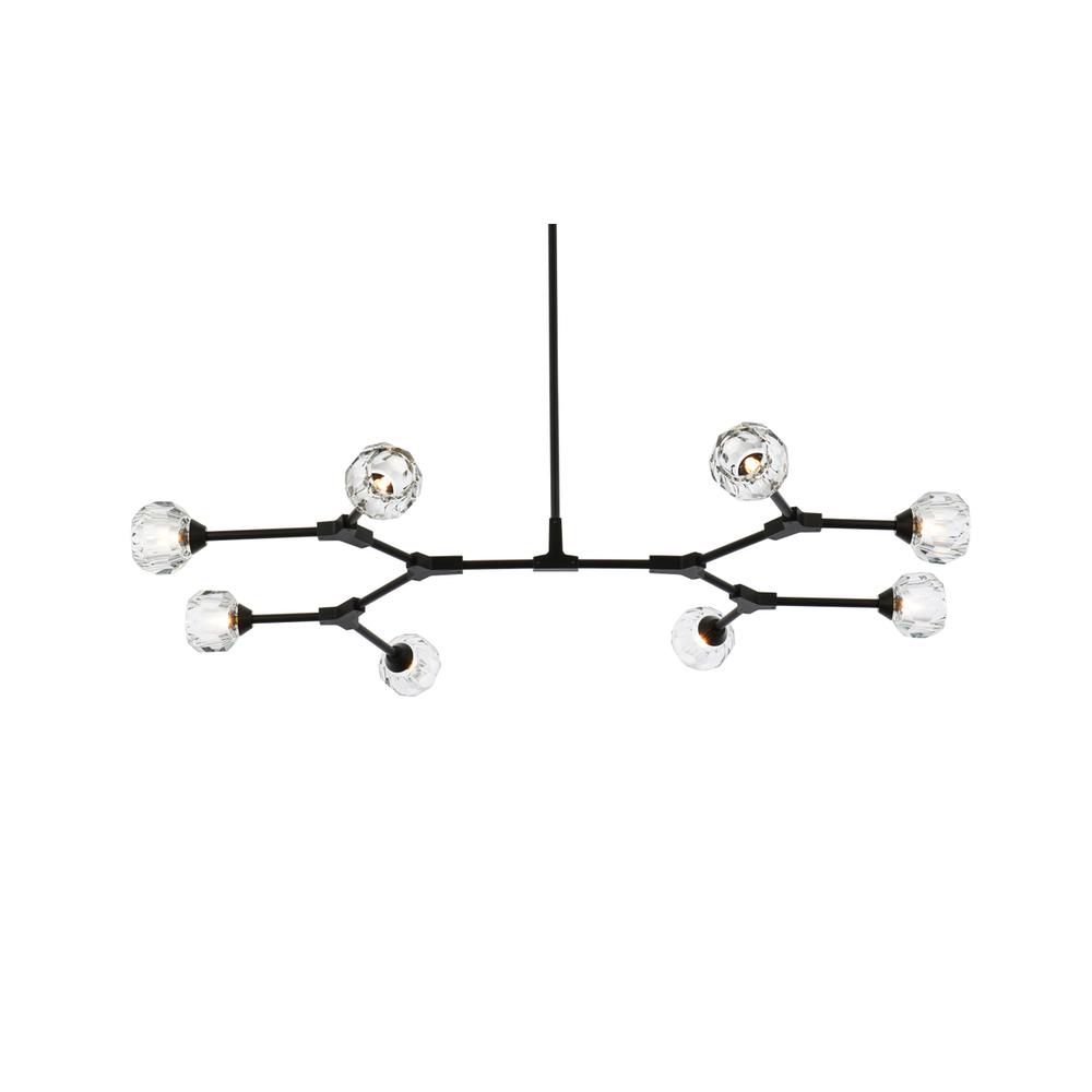 Zayne 8 Light Pendant in Black. Picture 2