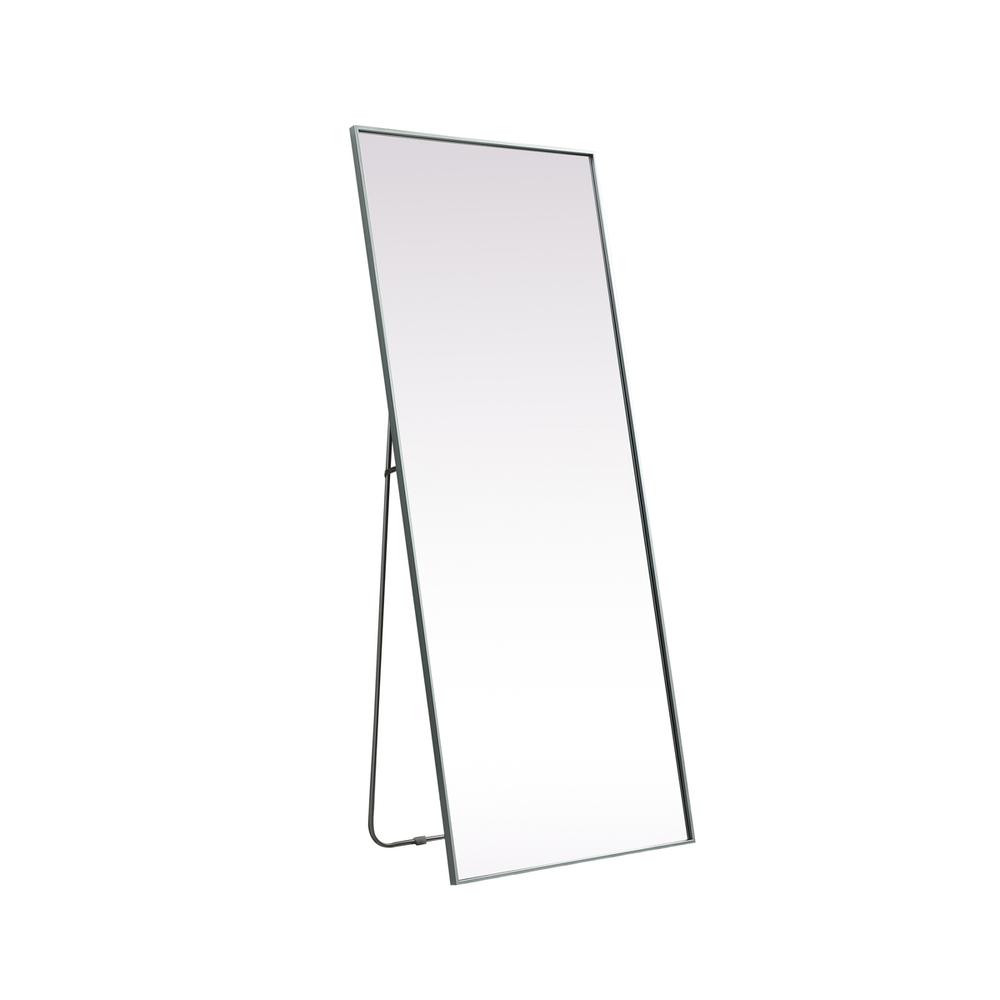 Metal Frame Rectangle Full Length Mirror 30x72 Inch in Silver. Picture 5