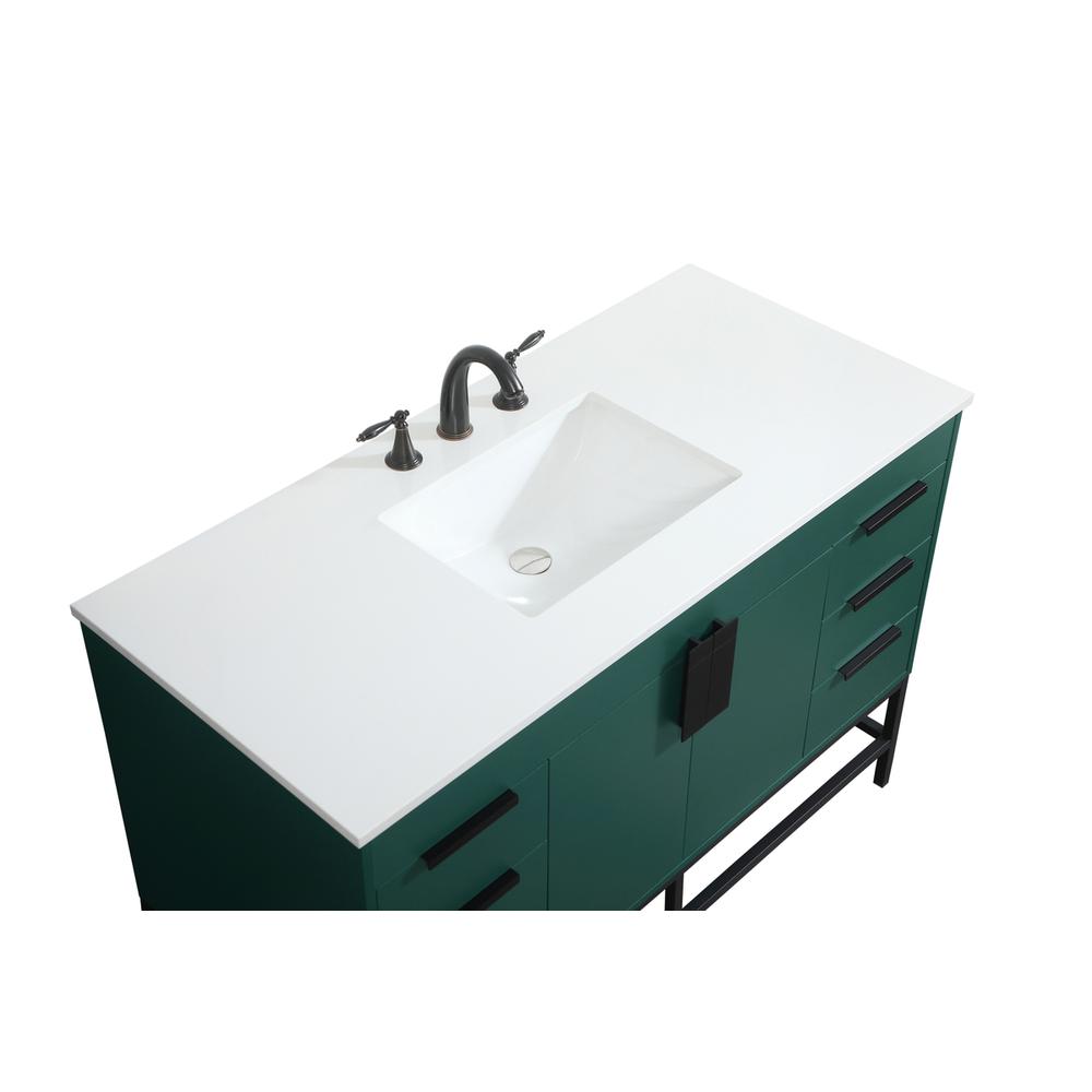 48 inch Single bathroom vanity in green. Picture 10