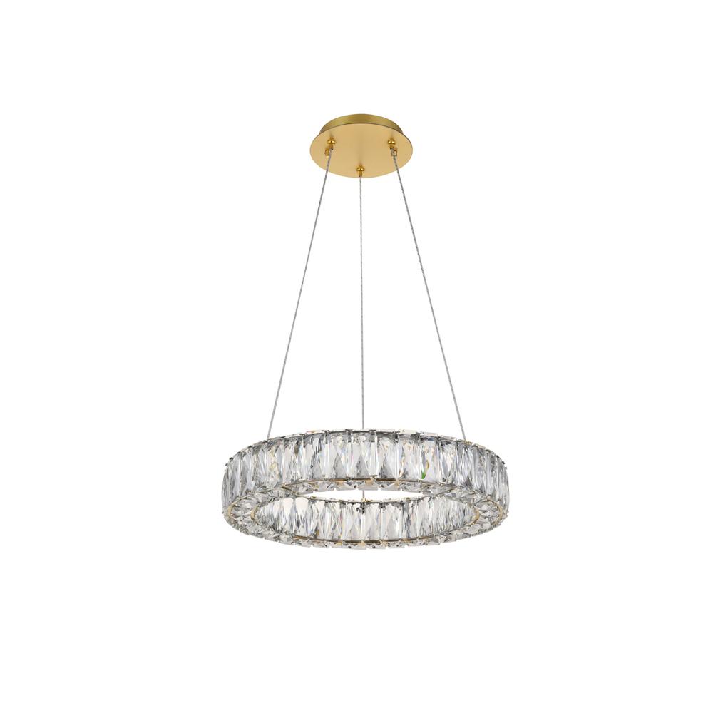 Monroe Integrated LED chip light gold Pendant Clear Royal Cut Crystal. Picture 5