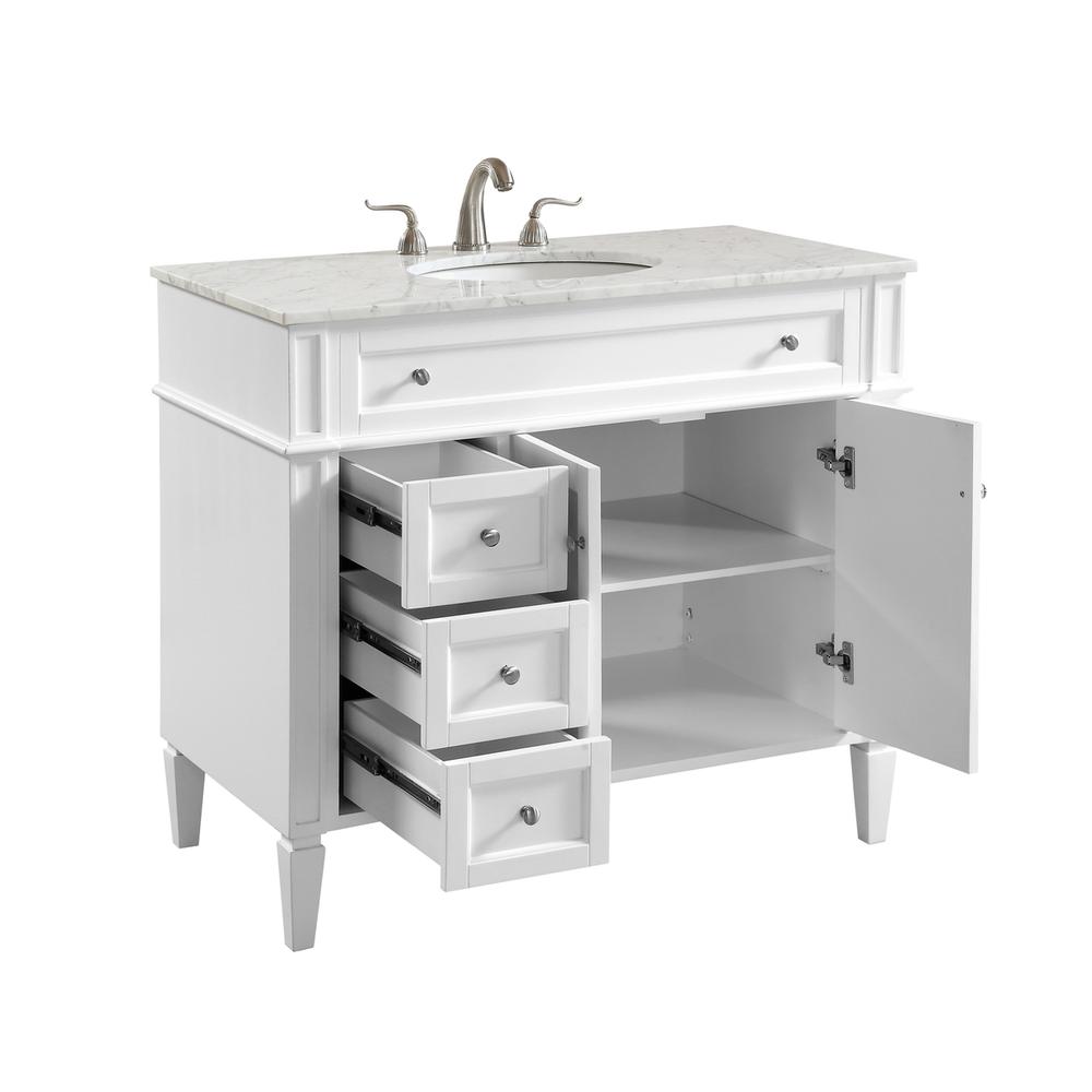 40 In. Single Bathroom Vanity Set In White. Picture 2