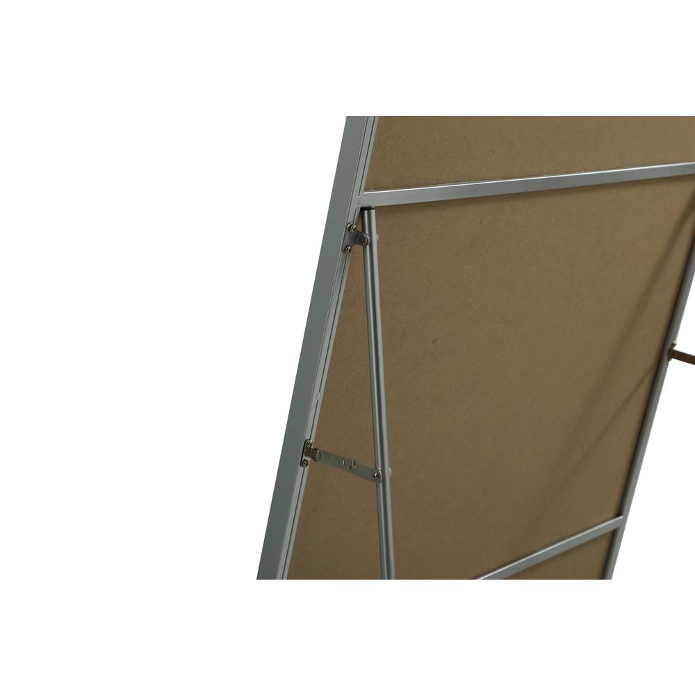 Metal Frame Rectangle Full Length Mirror 30x60 Inch in Silver. Picture 7