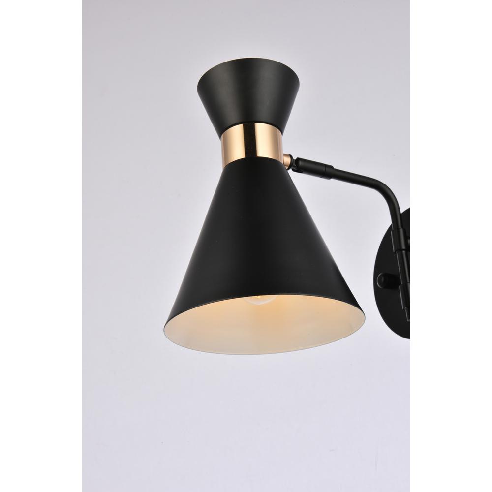 Halycon 6 inch black wall sconce. Picture 3