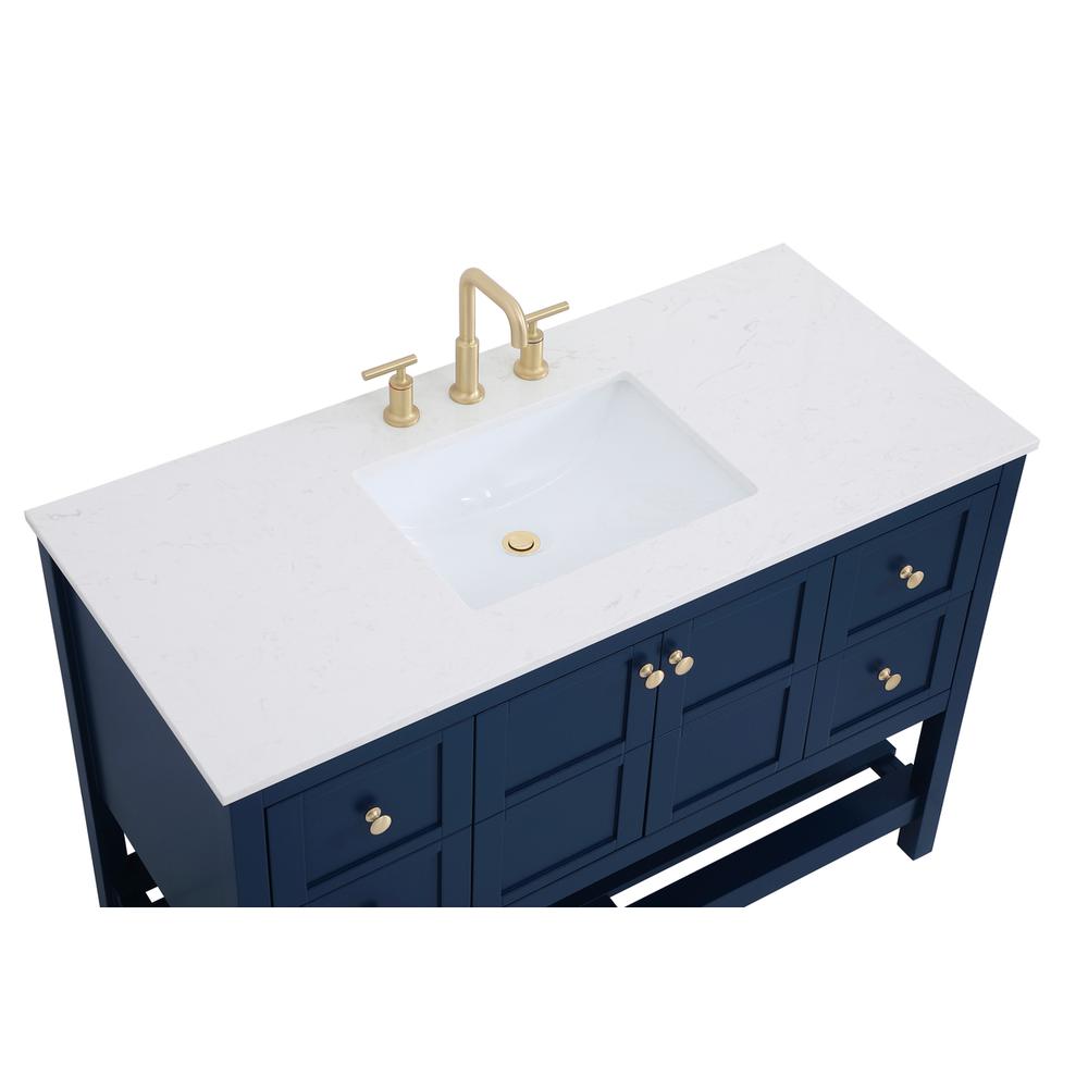48 inch Single Bathroom Vanity in Blue. Picture 9