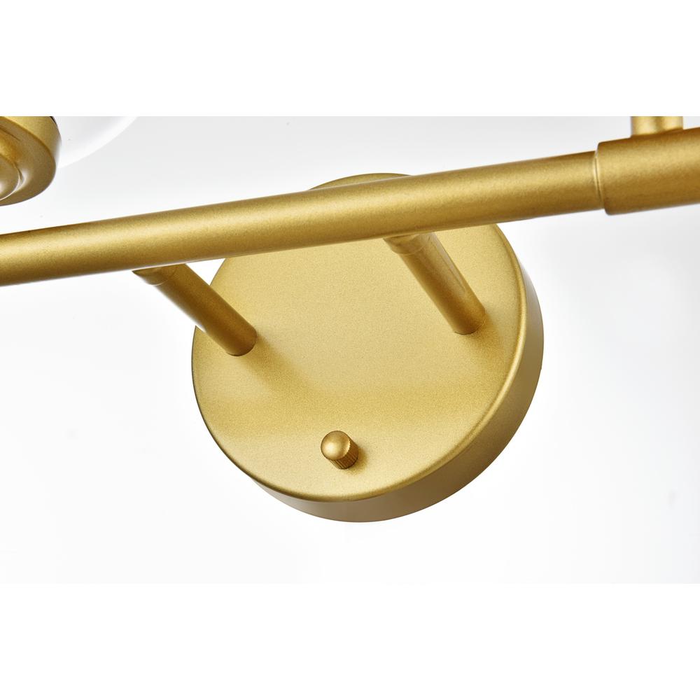 Ingrid 4 light Brass and Clear Bath Sconce. Picture 5
