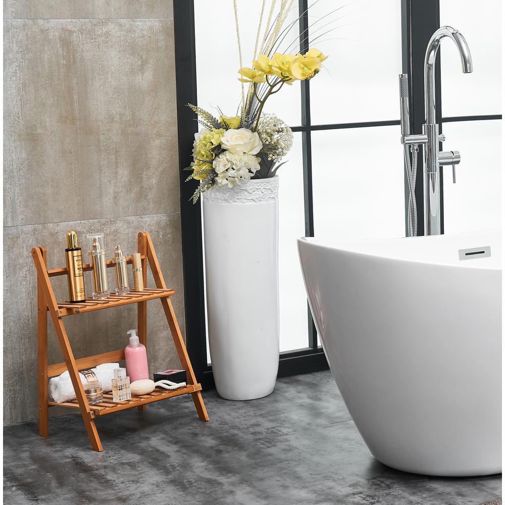 54 inch soaking double slipper bathtub in glossy white. Picture 6