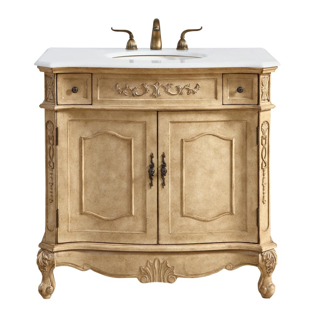 36 inch Single Bathroom vanity in Antique Beige. Picture 1