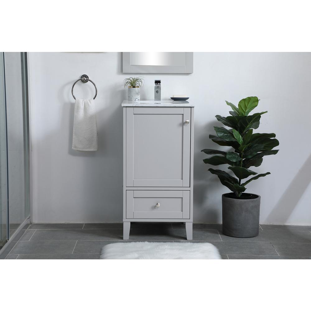 18 inch Single Bathroom Vanity in Grey. Picture 14