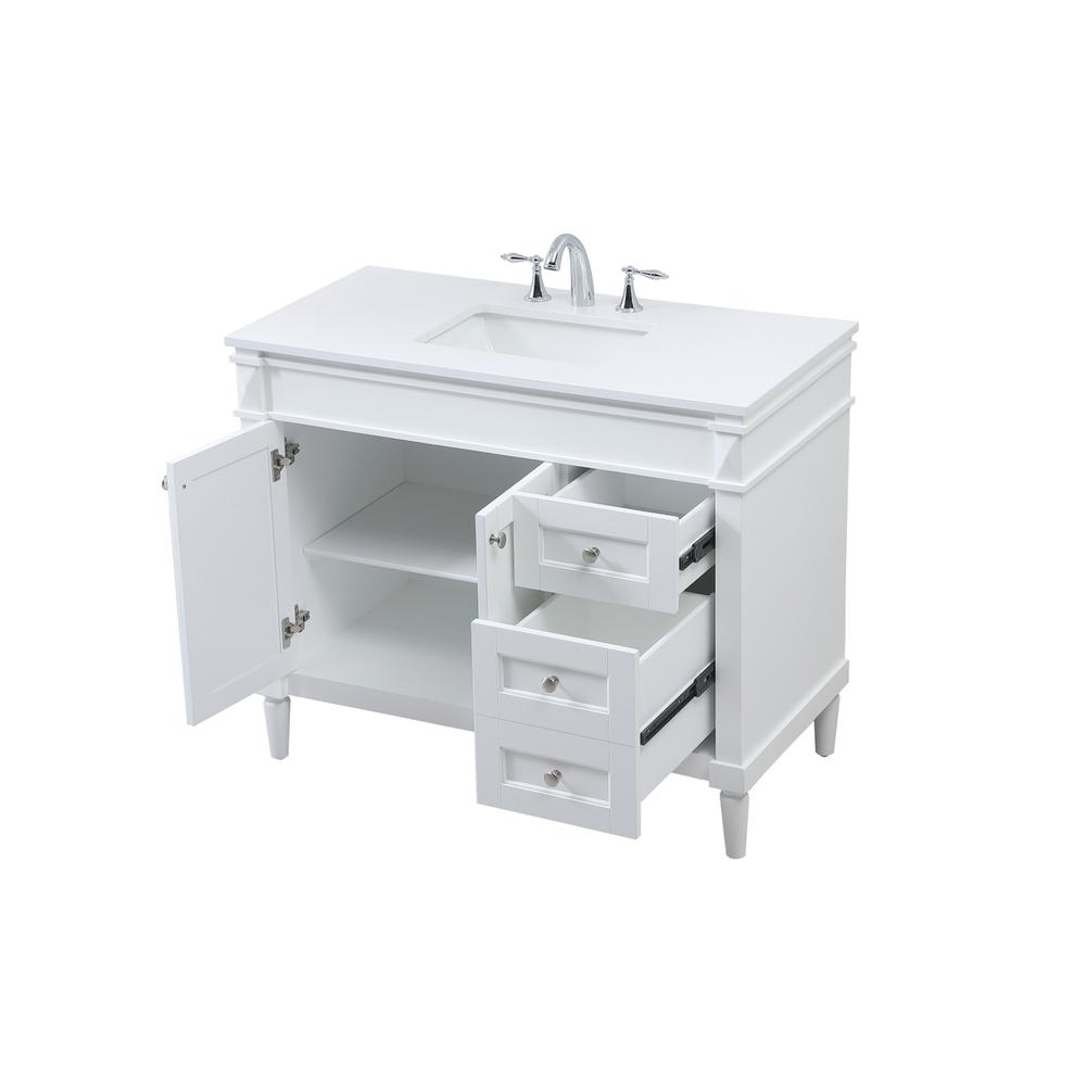 42 inch Single bathroom vanity in white. Picture 9